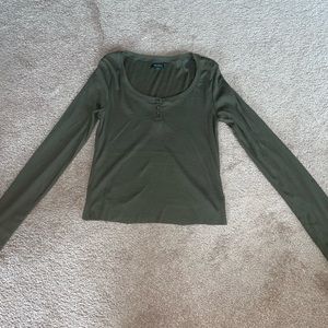 Wild Fable, Size S, Sage green cropped long sleeve top